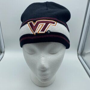 Virginia Tech Hokies Black Knit Beanie Hat Stocking Cap Winter VT Signature NCAA
